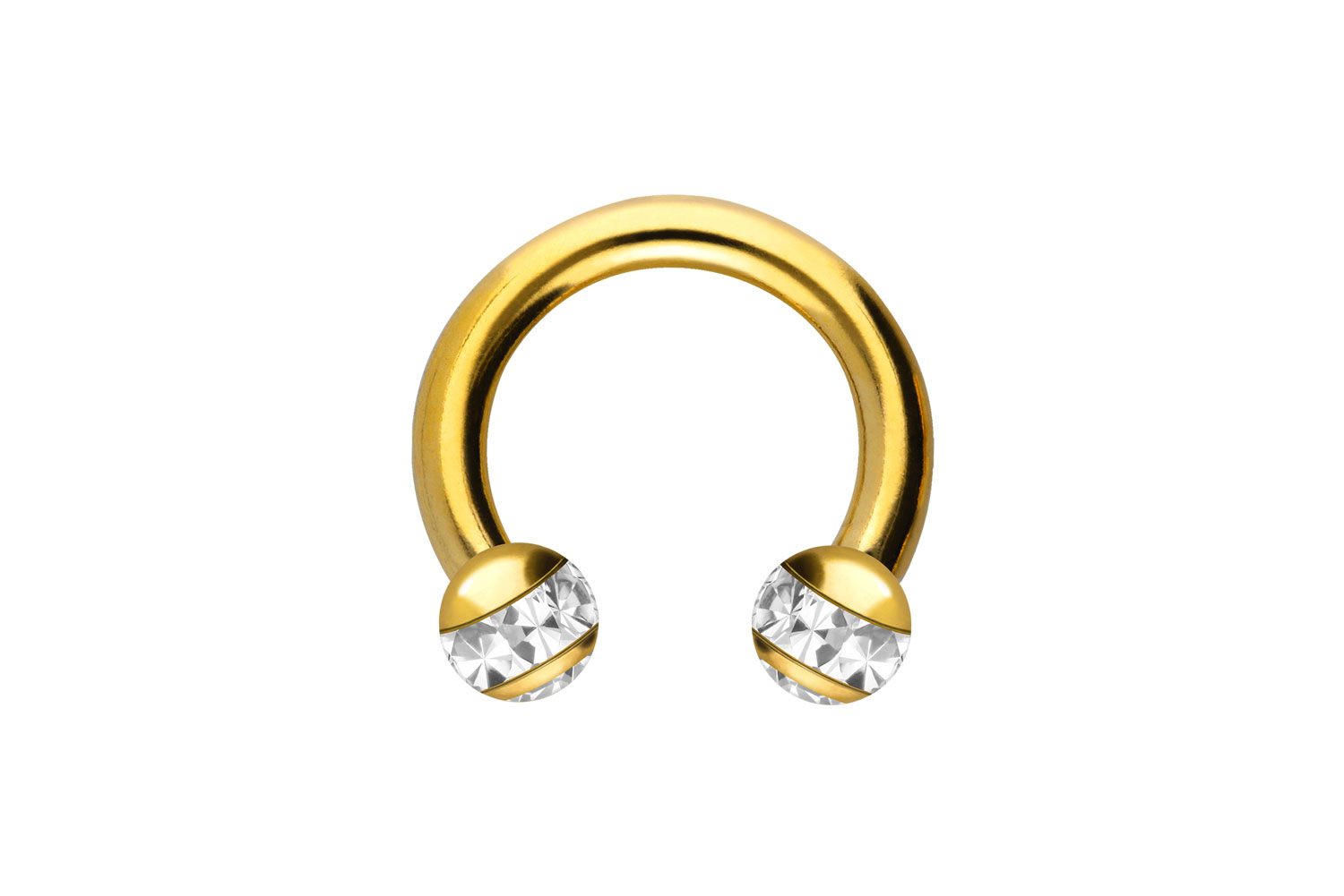 Chirurgenstahl Hufeisenring Piercing EPOXY-RING-KUGELN + KRISTALLE